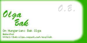 olga bak business card